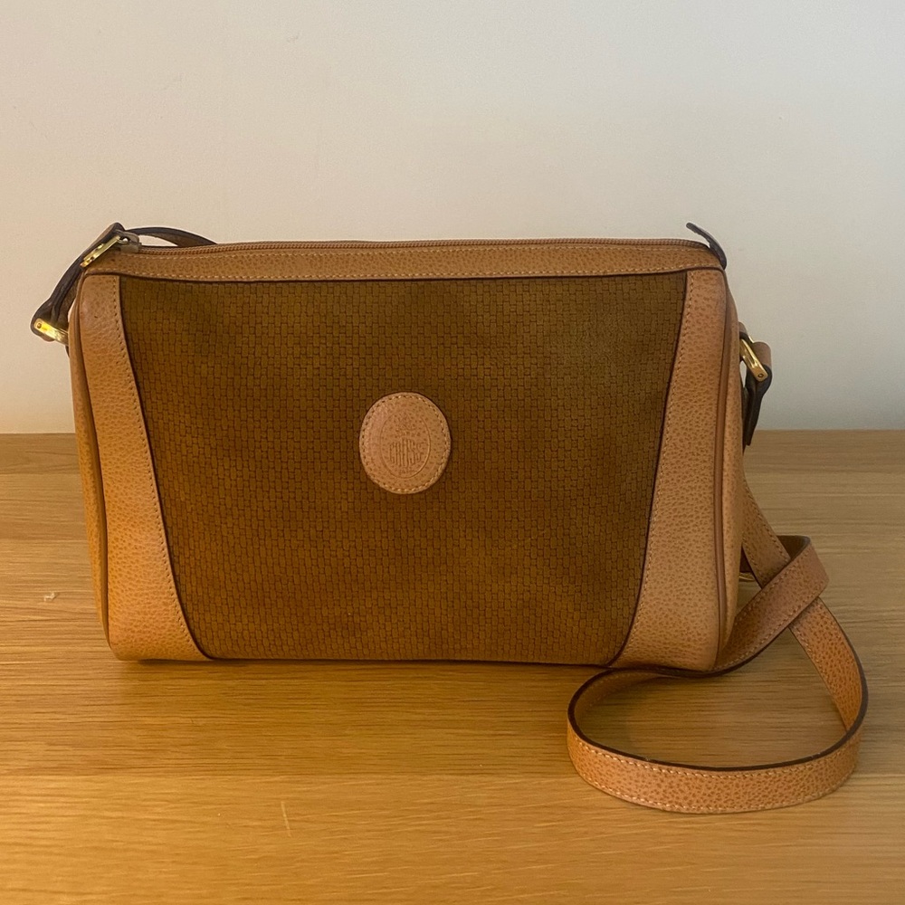 Mark Cross Tan and Brown Textured Bag